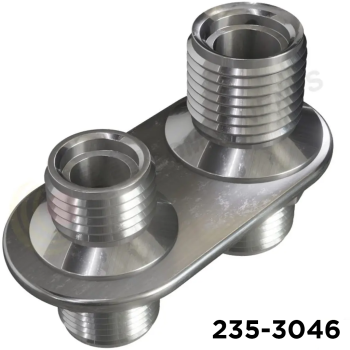 Bulkhead Fitting #6, #10 Rectangle 2 Hole W/Fittings