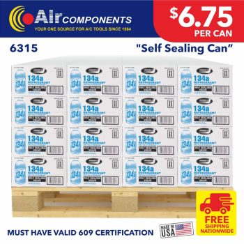 134A Refrigerant 12oz Cans Pallet Price $6.75 Per Can (FREE SHIPPING)