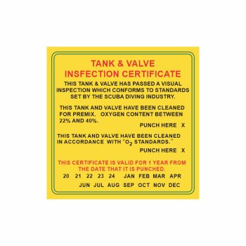 Tech Tools Visual Inspection Label Nitrox