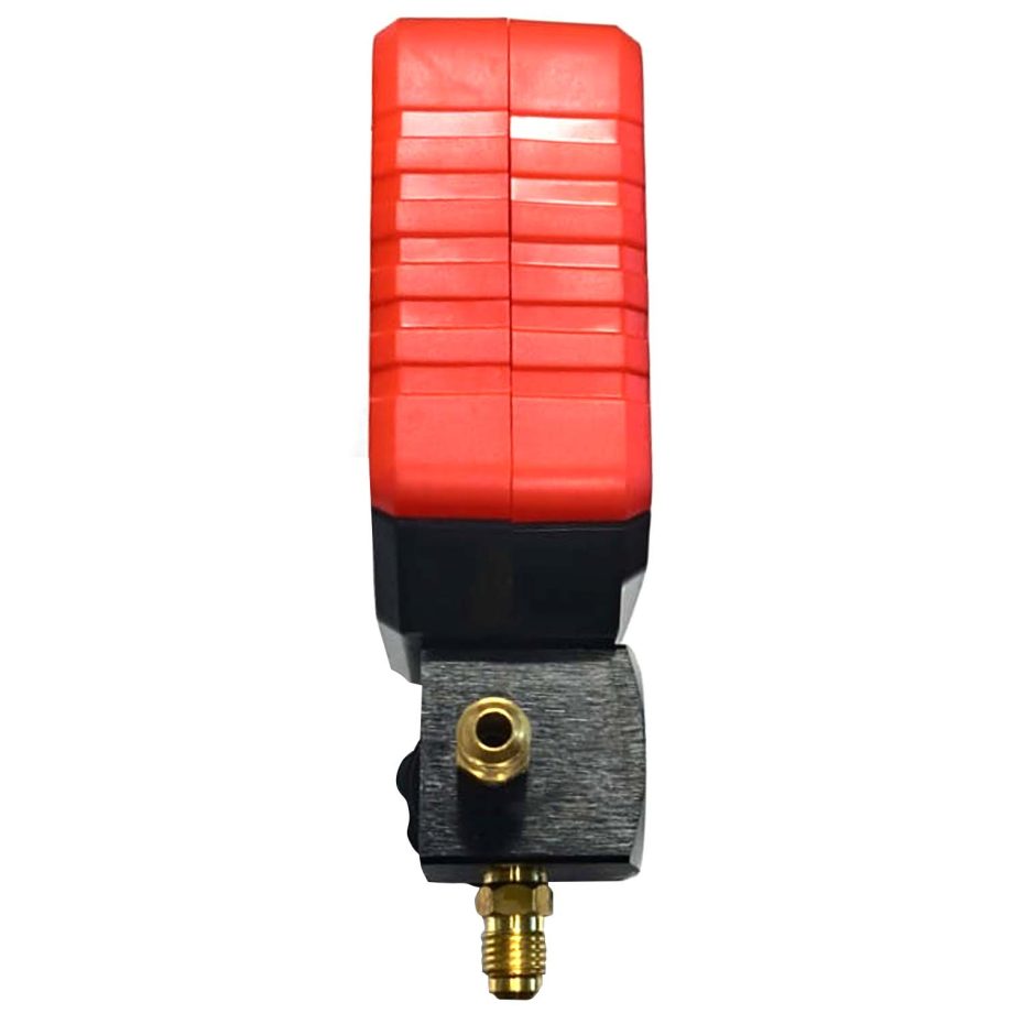 Single Manifold Gauge, Charging Pressure Gauge for R22/R32/R410A/R134A & Mini Split W/ Manual Shut Off Valve