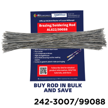 Aluminum To Aluminum / Aluminum To Copper Welding / Brazing Rod AL822/99088 By Lucas Milhaupt 100 bulk packaged
